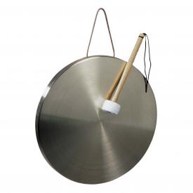 brass gong with hammer